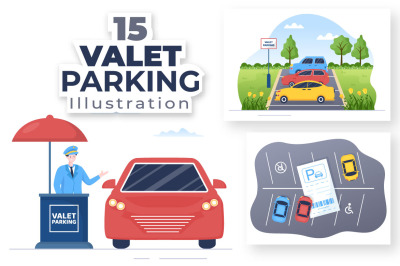 15 Valet Parking Car Illustration