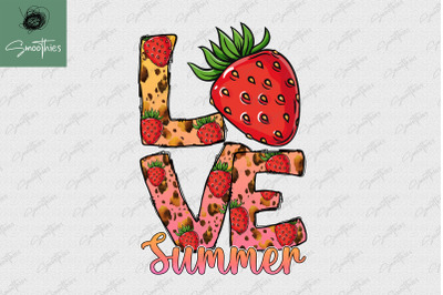 Love Summer Strawberry Vacay Mode PNG