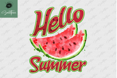 Hello Summer Watermelon PNG Sublimation