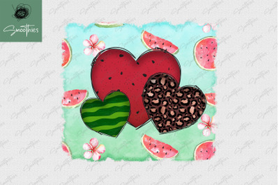 Watermelon Heart With Leopard PNG Love