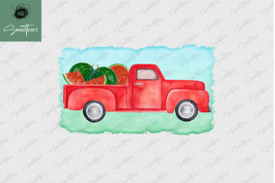 Watermelon Love Truck Sublimation PNG