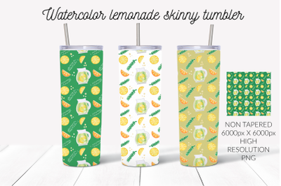 Lemonade seamless pattern tumbler wrap design