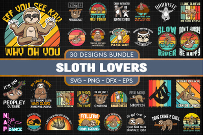 Funny Sloth SVG Bundle