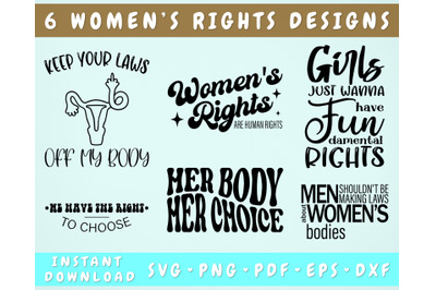 Women&amp;&23;039;s Rights SVG Bundle&2C; 6 Designs&2C; Women&amp;&23;039;s Rights Are Human Rights