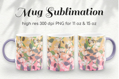 Gradient Sakura Flowers 11 and 15 Oz Coffee Mug Sublimation