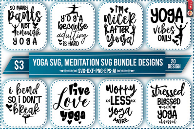 Yoga Svg, Meditation Svg Bundle Designs