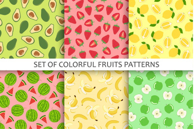 Bright colorful fruits patterns