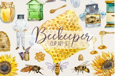Beekeeper - Watercolour Clip Art Set