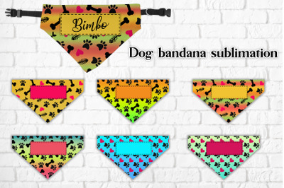 Dog bandana sublimation | Pet paws design bundle