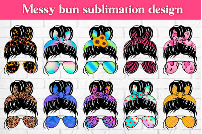 Messy bun sublimation design | Messy bun mom life bundle