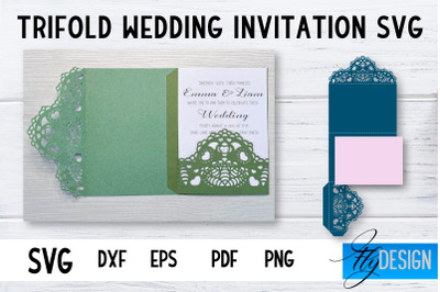 Trifold Wedding Invitation Card | Pop Up SVG Card | Wedding SVG