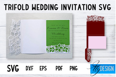 Trifold Wedding Invitation Card | Pop Up SVG Card | Wedding SVG