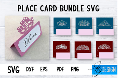 Wedding Place Card SVG Bundle | Lace Place SVG Card | Wedding SVG