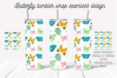 Butterfly seamless pattern tumbler wrap design