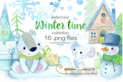 Watercolor Winter Holidays Clipart