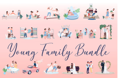 Young family characters bundle