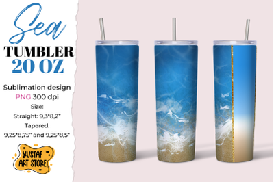 Sea Tumbler sublimation design. Summer tumbler wrap 20 oz