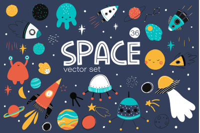 Space vector clipart collection