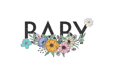 Baby Floral vector Sublimation PNG File