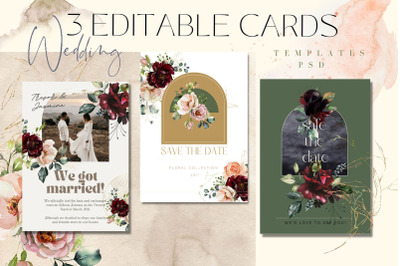 3 wedding cards for CANVA