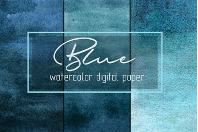 Deep Blue Watercolor Digital Papers