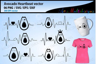 Avocado heartbeat svg graphics