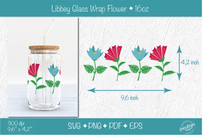 Glass wrap sublimation with groovy flowers
