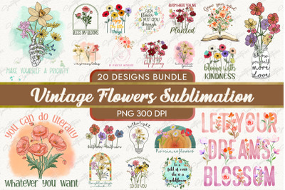 Vintage Flower Sublimation Bundle