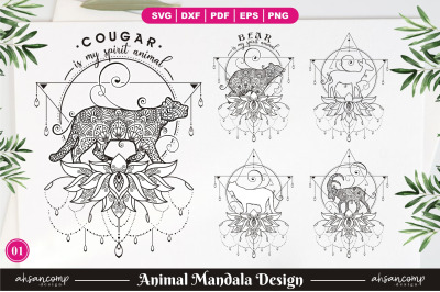 Bundle Animal Mandala Design Vector 01