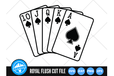 Royal Flush SVG | Poker Cut File | Casino Clip Art