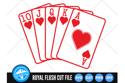 Royal Flush SVG | Poker Cut File | Casino Clip Art