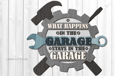 Garage Sign SVG Laser Cut Files | Gear SVG Glowforge Files