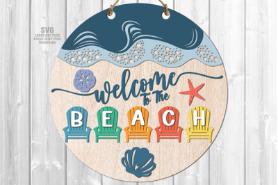 Beach Welcome Sign SVG Laser Cut Files - Beach SVG Glowforge