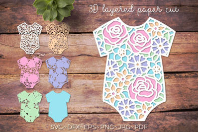 3d Baby shower | New baby card layered papercut