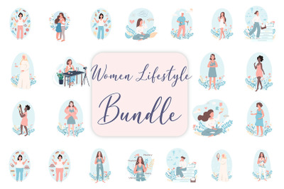 Women lifestyle illustrations  bundle