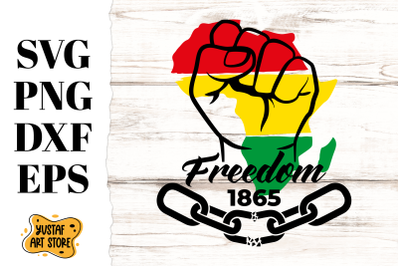 Juneteenth Freedom Day SVG. Fist and Chain illustration