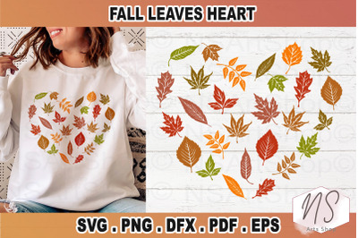 Fall leaves SVG, Heart shaped leaves SVG, Fall lover SVG