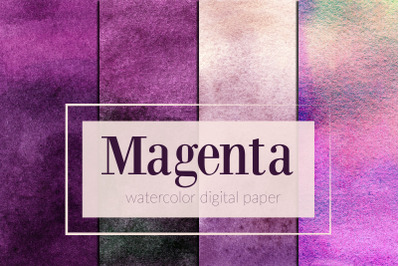 Magenta watercolor digital papers bundle