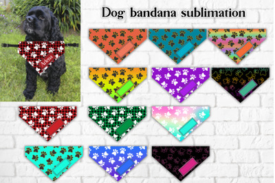 Dog bandana sublimation | Pet paws design bundle