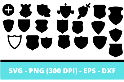 Shield Silhouettes and Cut Files