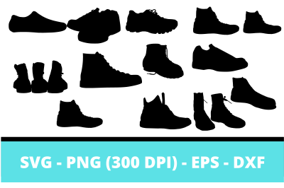 12 Sneaker Silhouettes and Cut Files