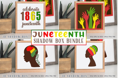Juneteenth light box BUNDLE - 3D Shadow Box SVG - Layered