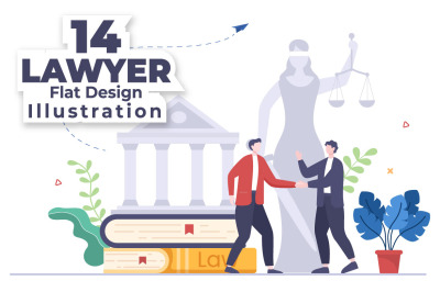 14 Lawyer, Attorney and Justice Illustration