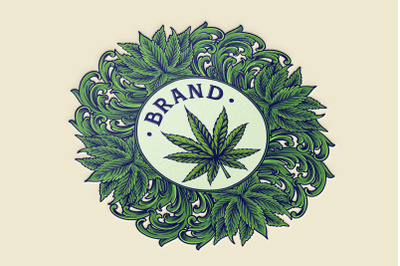 Classic luxury cannabis floral badge