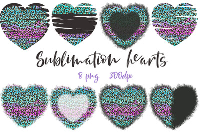 Leopard heart Backgrounds png | Heart Sublimation