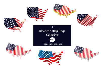 American Map Flags Collection Vol.3