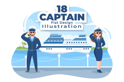 18 Cruise Ship Captain Illustration