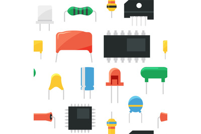 Electronic component pattern. Seamless print with conductor and semico