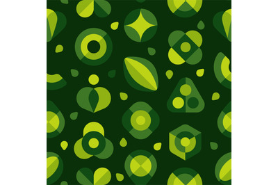 Flat geometric pattern. Seamless print of minimalistic green organic s
