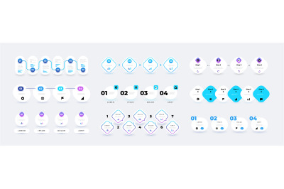 Flow chart infographic. Step 4 elements milestone timeline for b